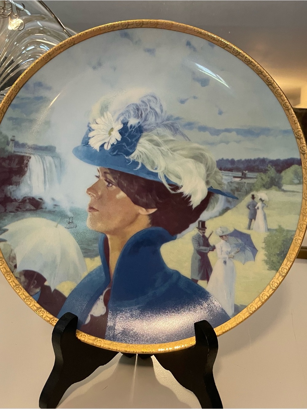 Avon Blue and Gold Portrait Decorative Plate